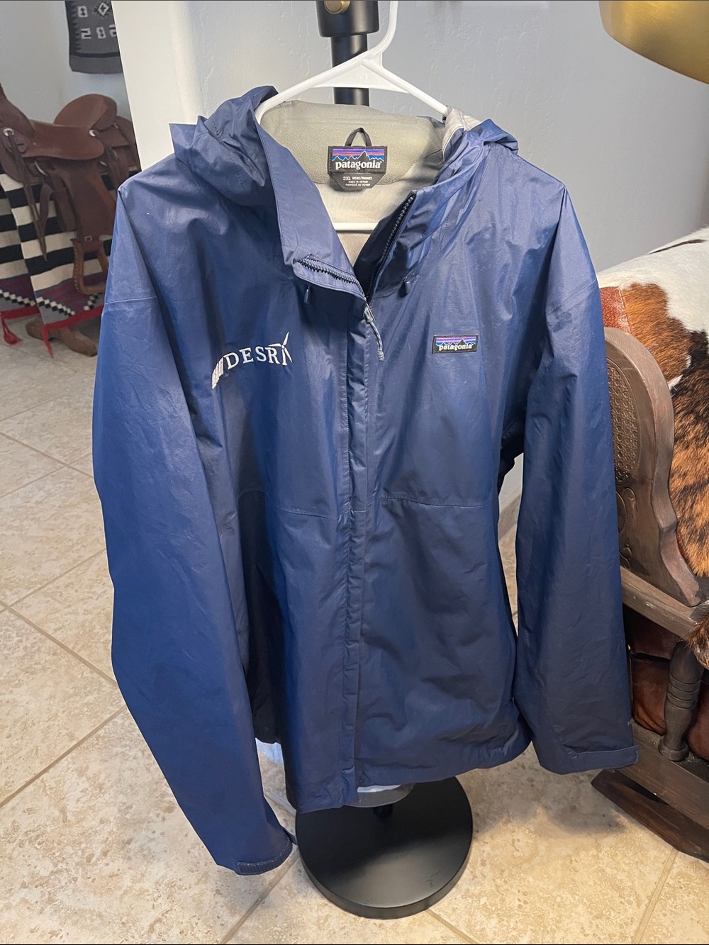 Patagonia Blue Hooded Rain Shell